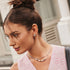 Silver Bezel Station Paper Clip Chain Necklace